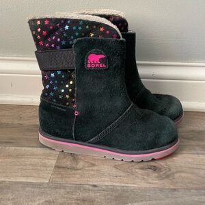 Sorel Youth's Rylee Faux Fur-Lined Waterproof Suede Star Pattern Boots Size 4